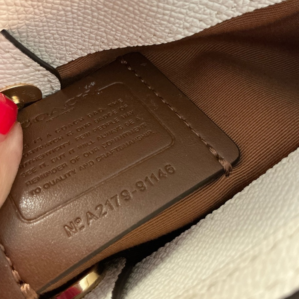COACH Pebbled Leather Mini Satchel in off white/ cream - Picture 2 of 10